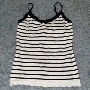 Black and White Striped Women's Top
